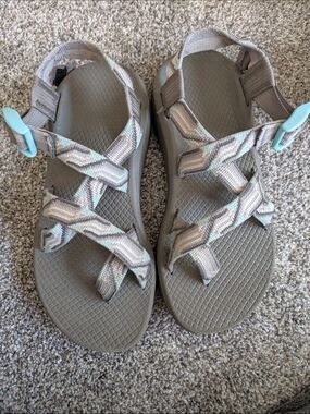 Woman's Gray & Teal Chaco Sandals